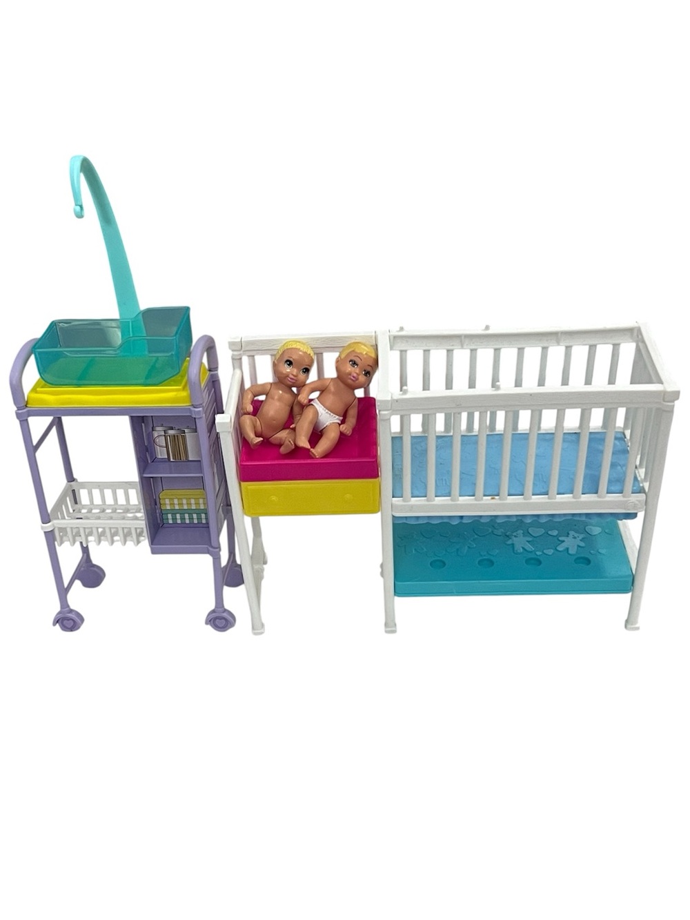 Barbie Dream House Baby Crib Replacement Changing Table Accessory Lot 2 babies